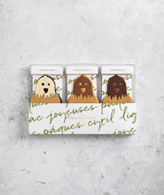 Coffret trio de poussins en guimauves de Pâques