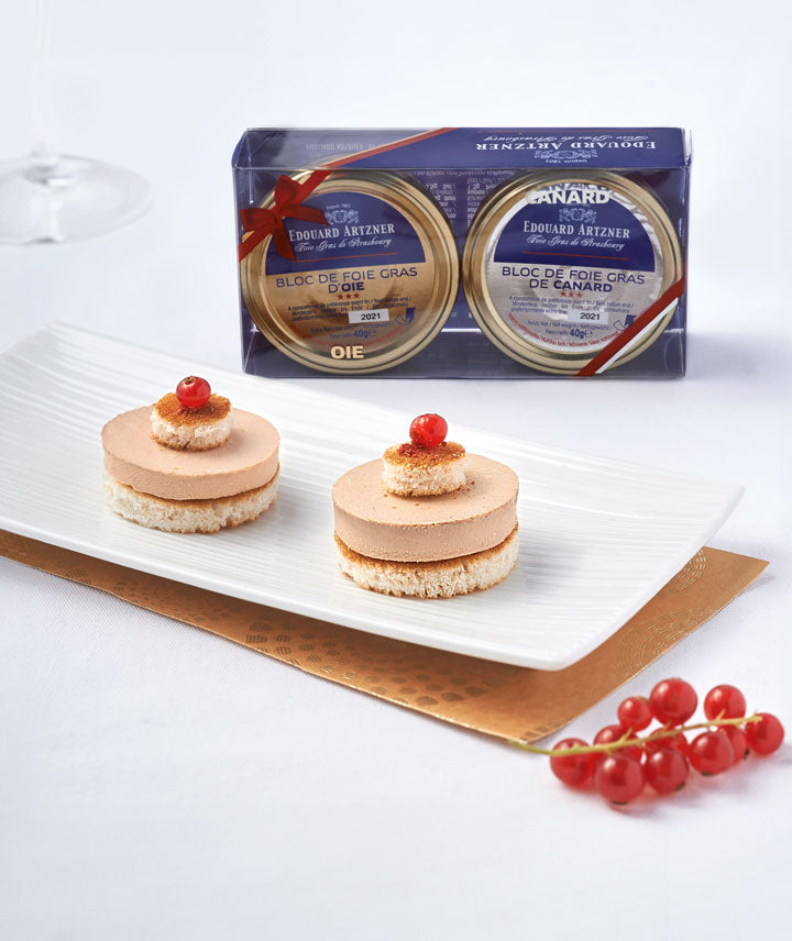 Coffret bloc foie gras de canard et d'oie