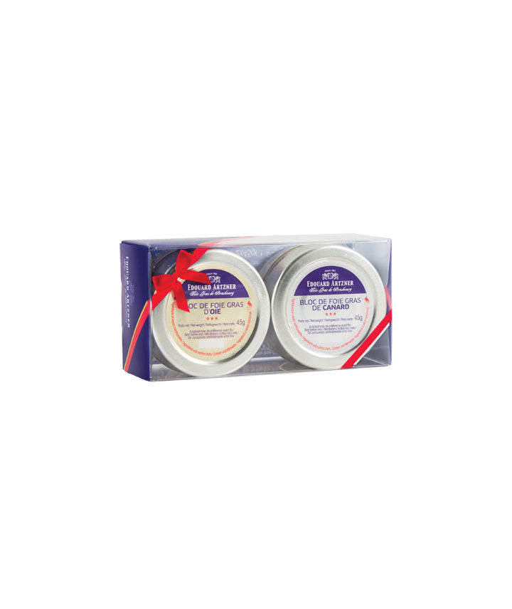 Coffret bloc foie gras de canard et d'oie