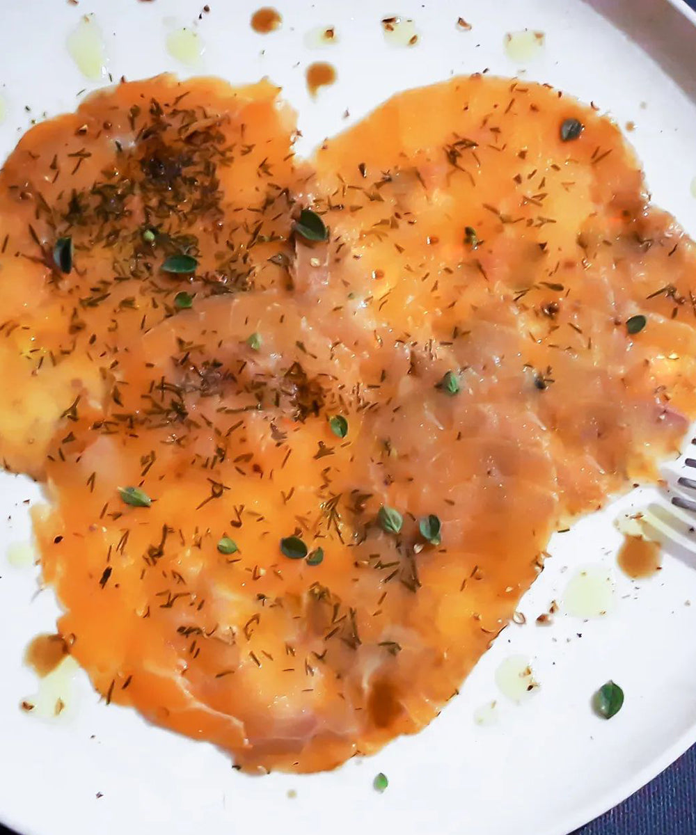 Saumon fumé en carpaccio