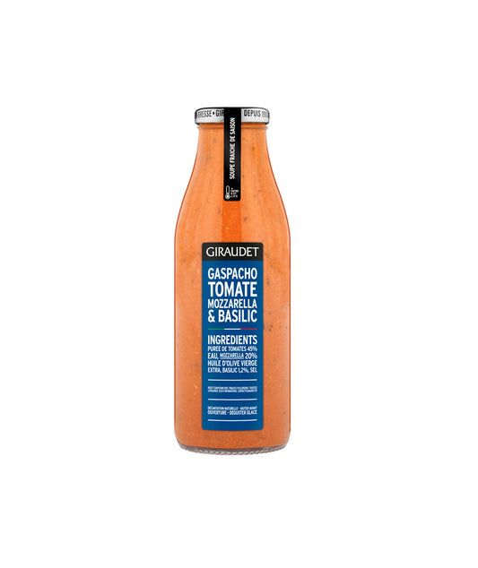 Gaspacho tomates mozzarella et basilic
