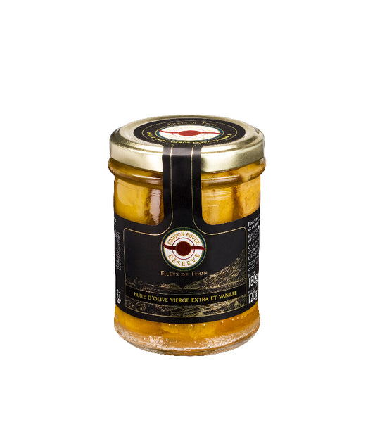 Filet de thon huile d'olive vierge extra et vanille