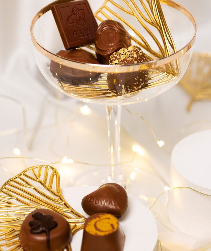 Coffret cadeau doré chocolat - 8 pièces