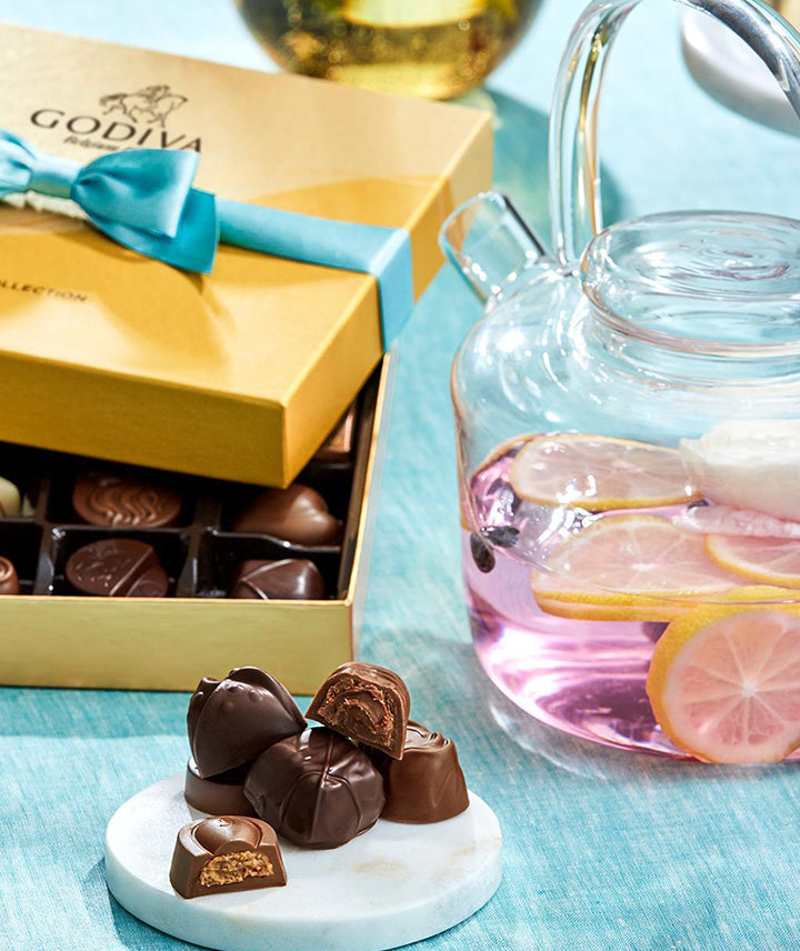 Coffret cadeau doré chocolat - 25 pièces