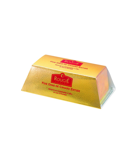 Foie gras de canard entier au champagne et aux deux poivres