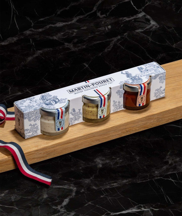 Coffret mini mayonnaise, moutarde et ketchup