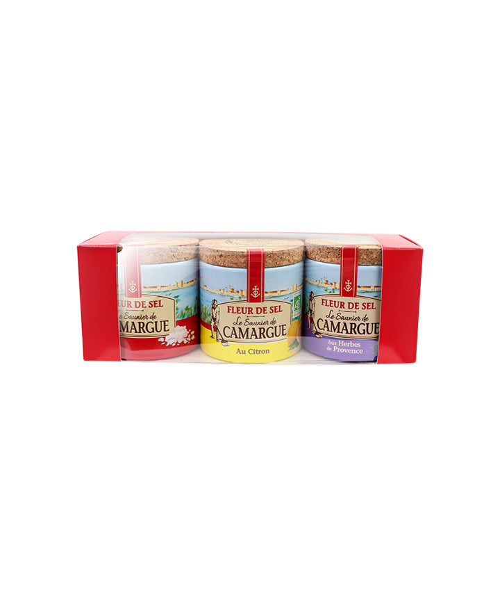 Coffret 3 mini-boîtes de fleur de sel