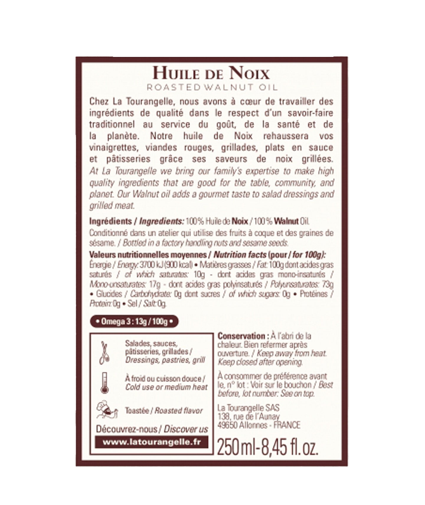 Trio Noix Noisette Sésame 3x250ml