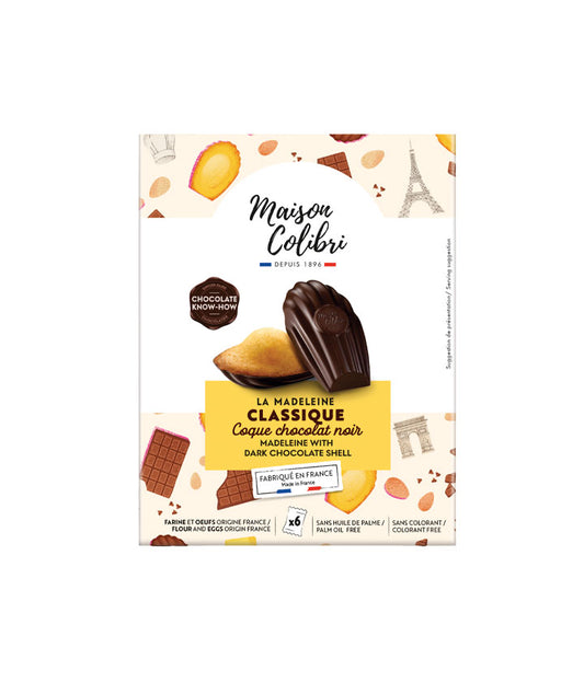 La Madeleine - Classique coque chocolat noir vue face aux Galeries Lafayette Le Gourmet