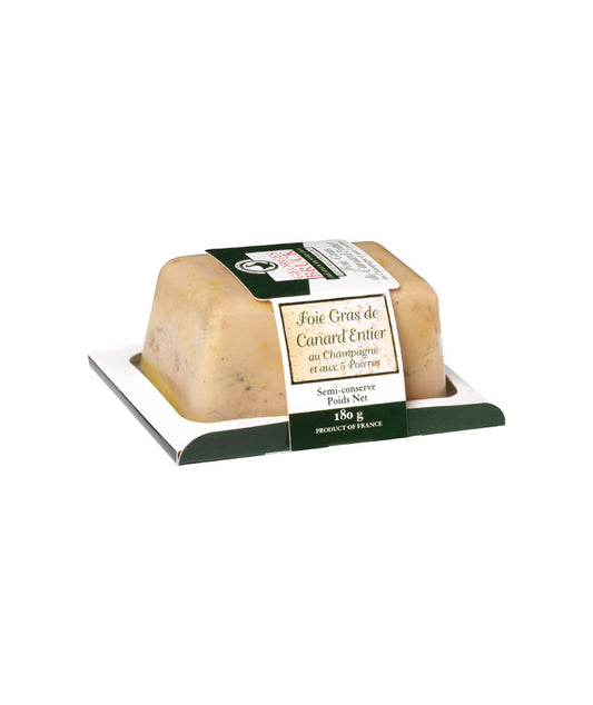 Foie gras de canard entier au champagne et 5 baies - 180g