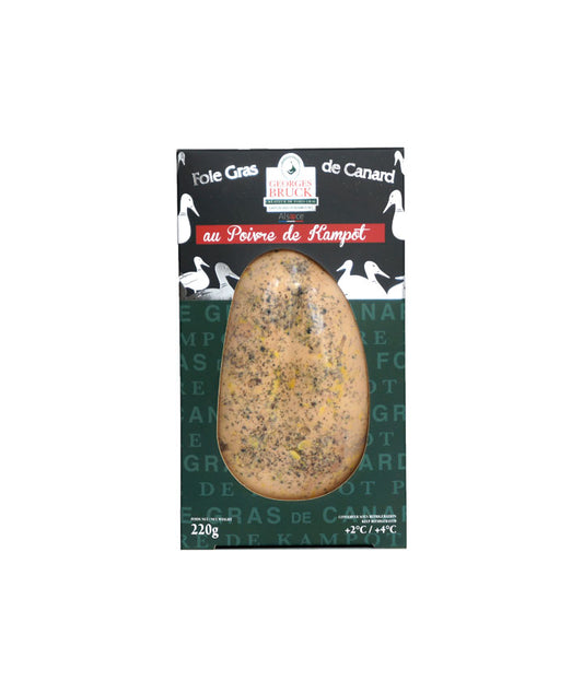 Lobe de foie gras de canard au poivre de Kampot - 220g