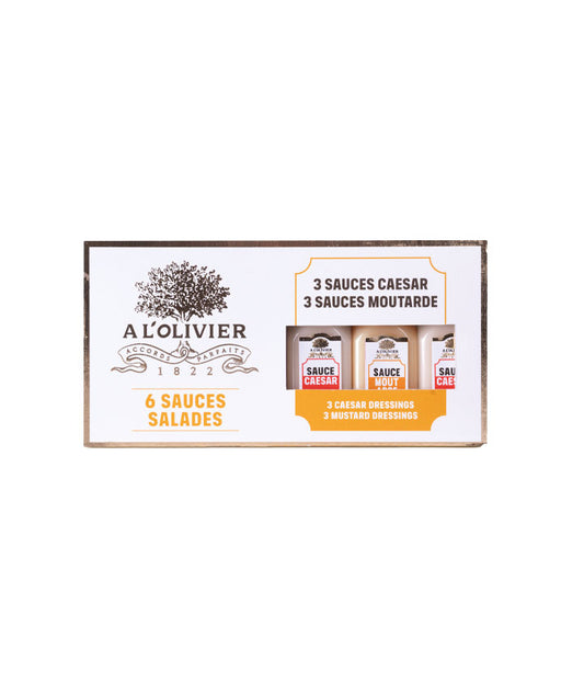 Coffret de 6 sauces salades (sauces caesar et sauces moutarde)