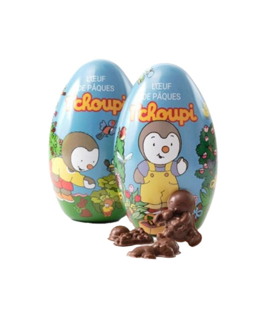 Œuf métal fritures chocolat lait T'choupi