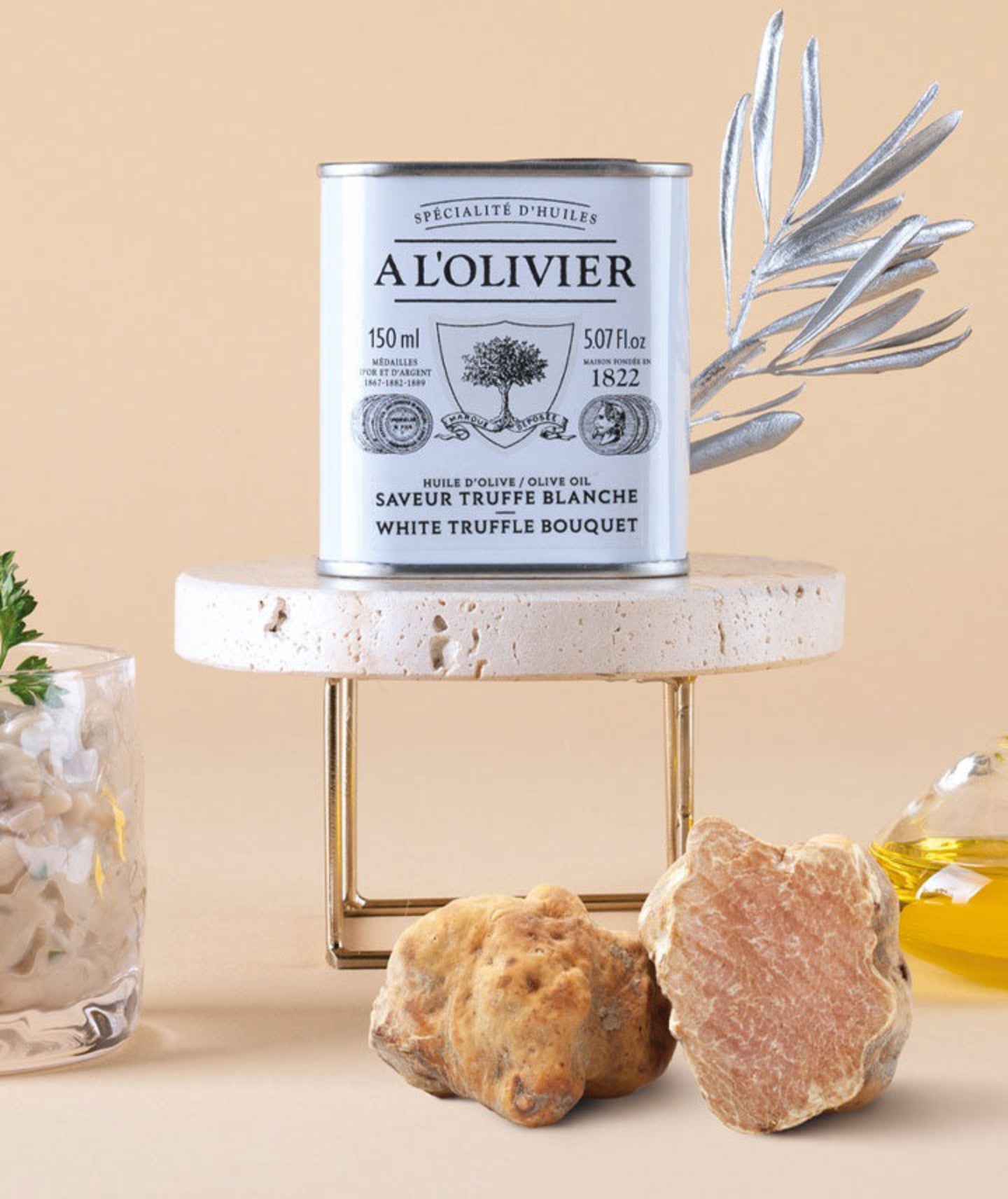 Huile d'olive saveur truffe blanche