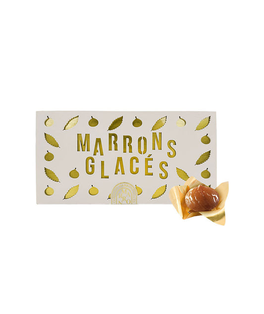 Coffret bois édition César de 8 marrons glacés