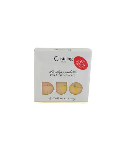 Duo de foie gas de canard mi-cuit entier aux 3 baies
