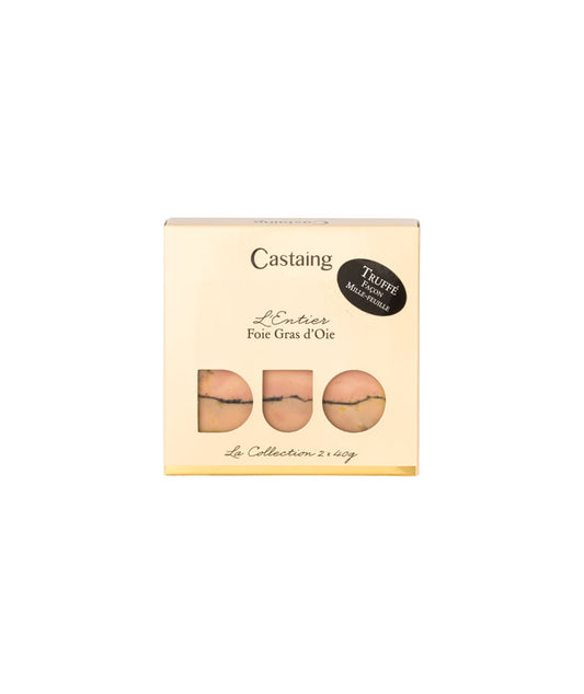 Duo de foie gras d'oie mi-cuit entier truffe à la truffe noire du Périgord 3%