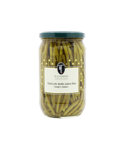 Haricots verts extra fins rangés main