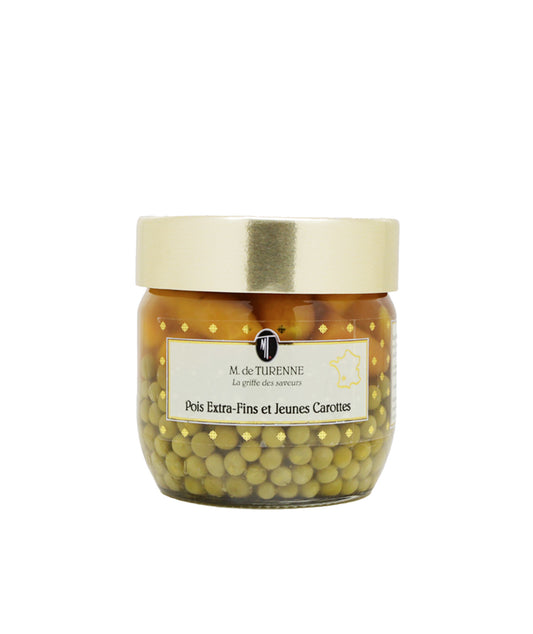 Pois extra fins et jeunes carottes