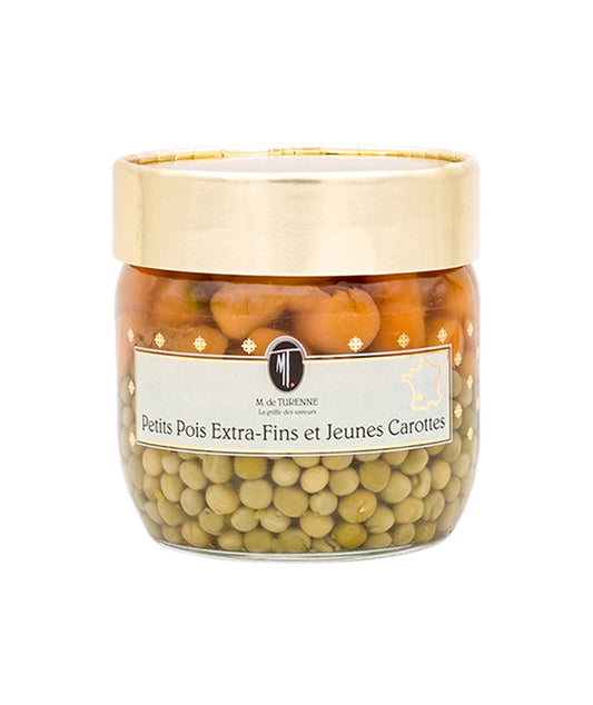 Pois extra fins et jeunes carottes
