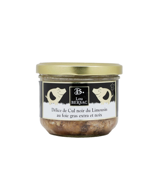Délice de Cul Noir du Limousin au foie gras et noix