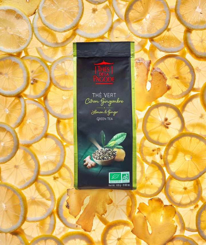 Thé vert citron et gingembre bio - Pochette vrac