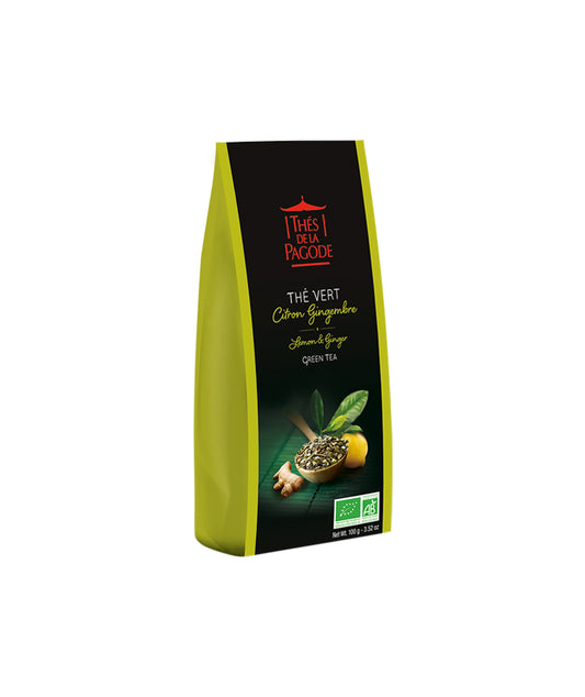 Thé vert citron et gingembre bio - Pochette vrac