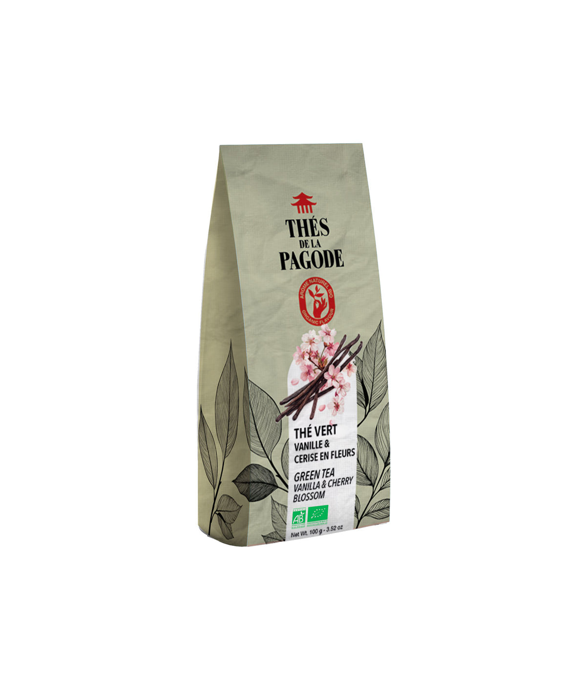 Thé vert vanille fleur de cerisier bio - Pochette vrac