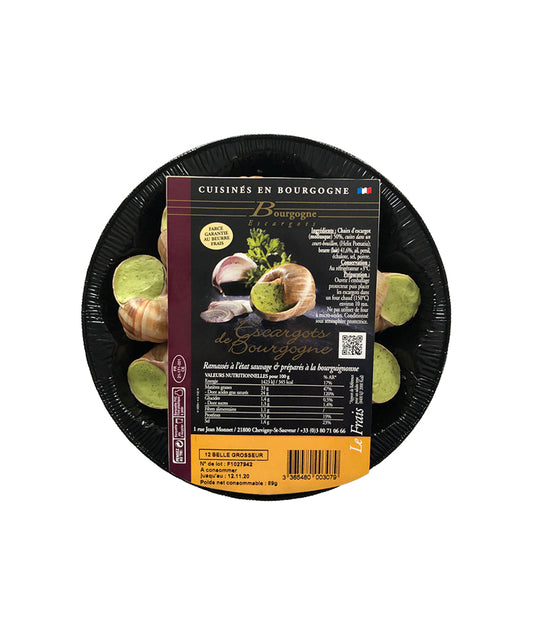 Assiette de 12 escargots de Bourgogne - Belle grosseur