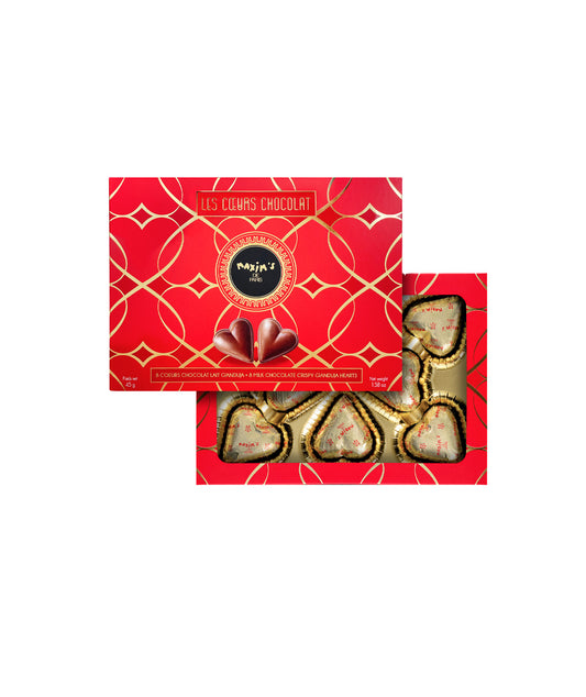 Étui 8 coeurs en chocolat lait praliné