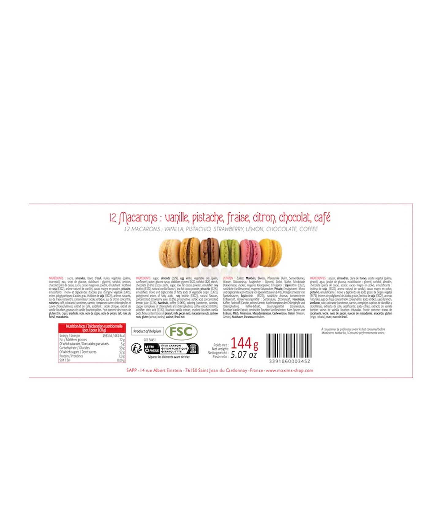 Étui 12 macarons assortis