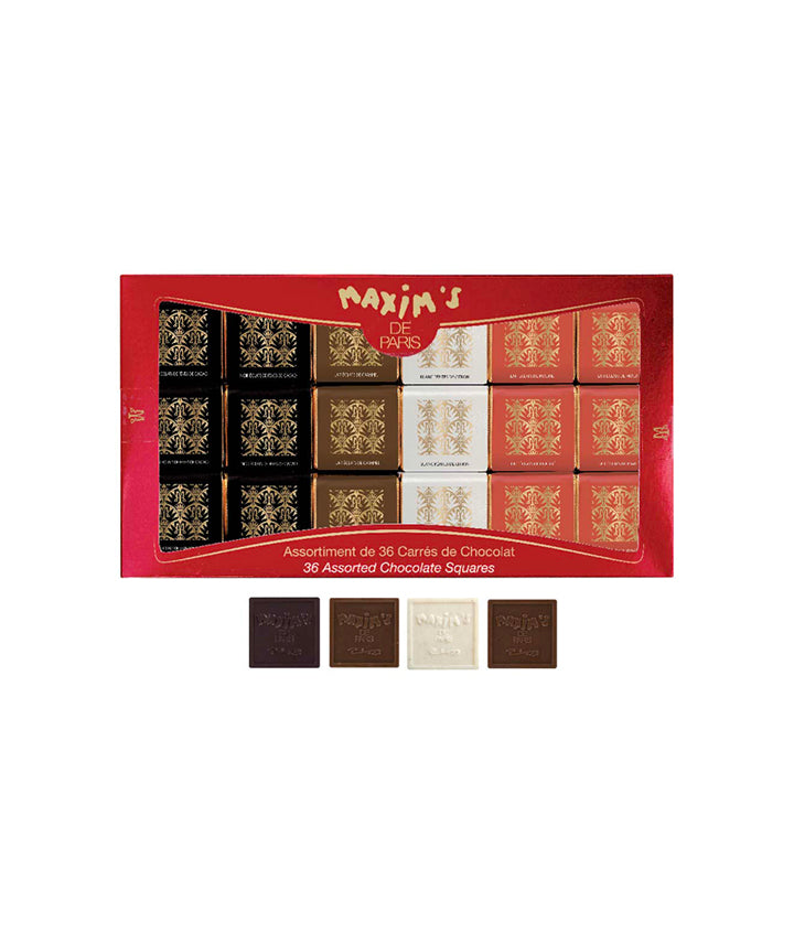 Étui 36 carrés chocolat assortis