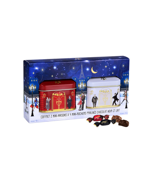 Étui 2 mini-maisons Noël - 8 rochers assortis