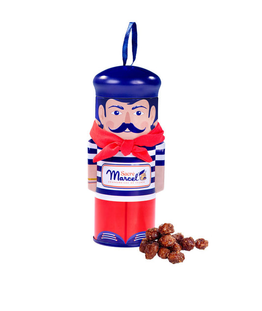 Personnage Marcel - Cacahuètes caramélisées vue face aux Galeries Lafayette Le Gourmet