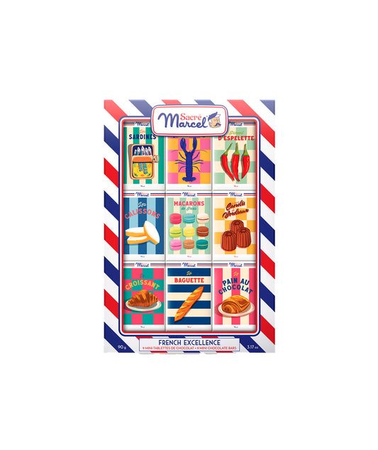 Boîte métal "French excellence" de 9 mini-tablettes