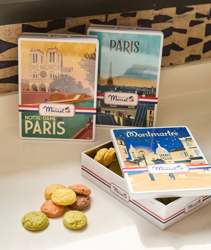 Boîte métal “Notre Dame de Paris”  - 40 biscuits macarons