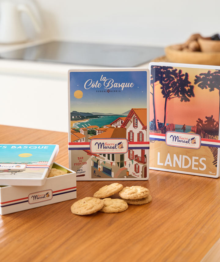 Boîte métal “La Côte Basque” -  16 biscuits noisettes