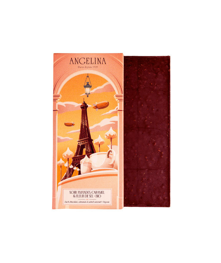 Tablette chocolat noir amandes caramel fleur de sel bio