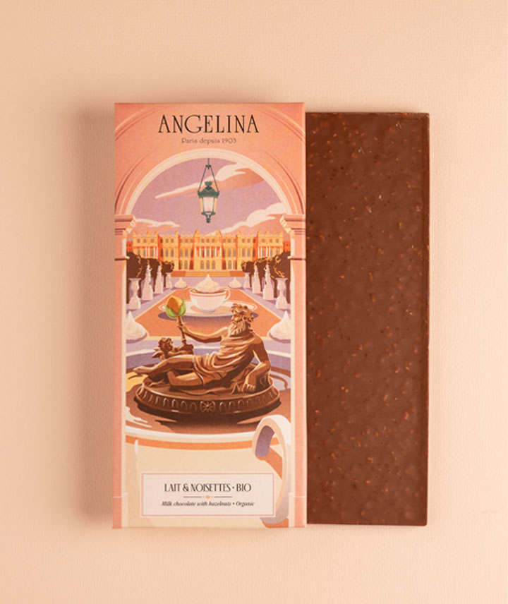 Tablette chocolat au lait & éclats de noisette bio