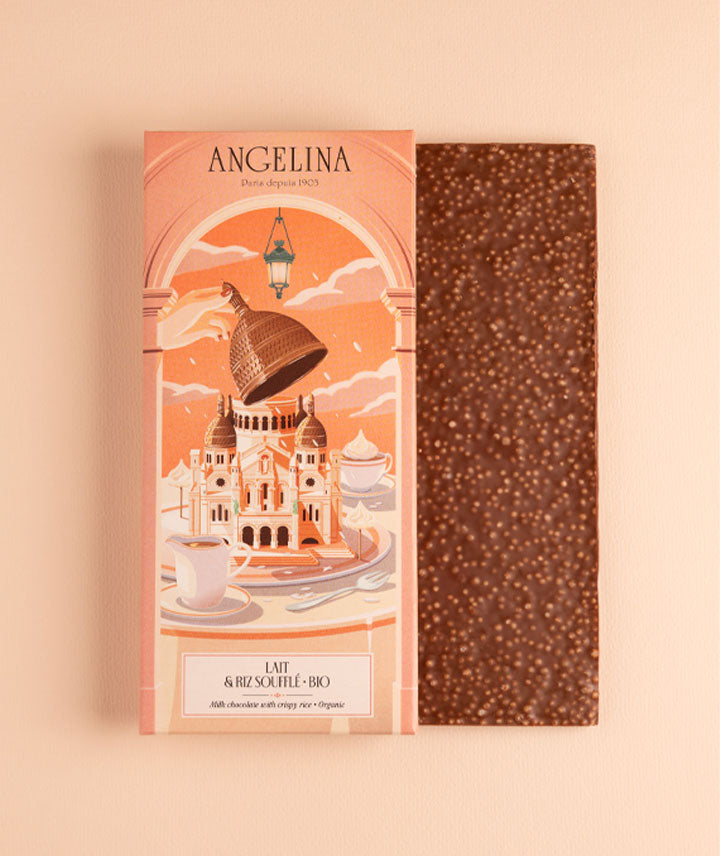Tablette chocolat au lait riz croustillant bio