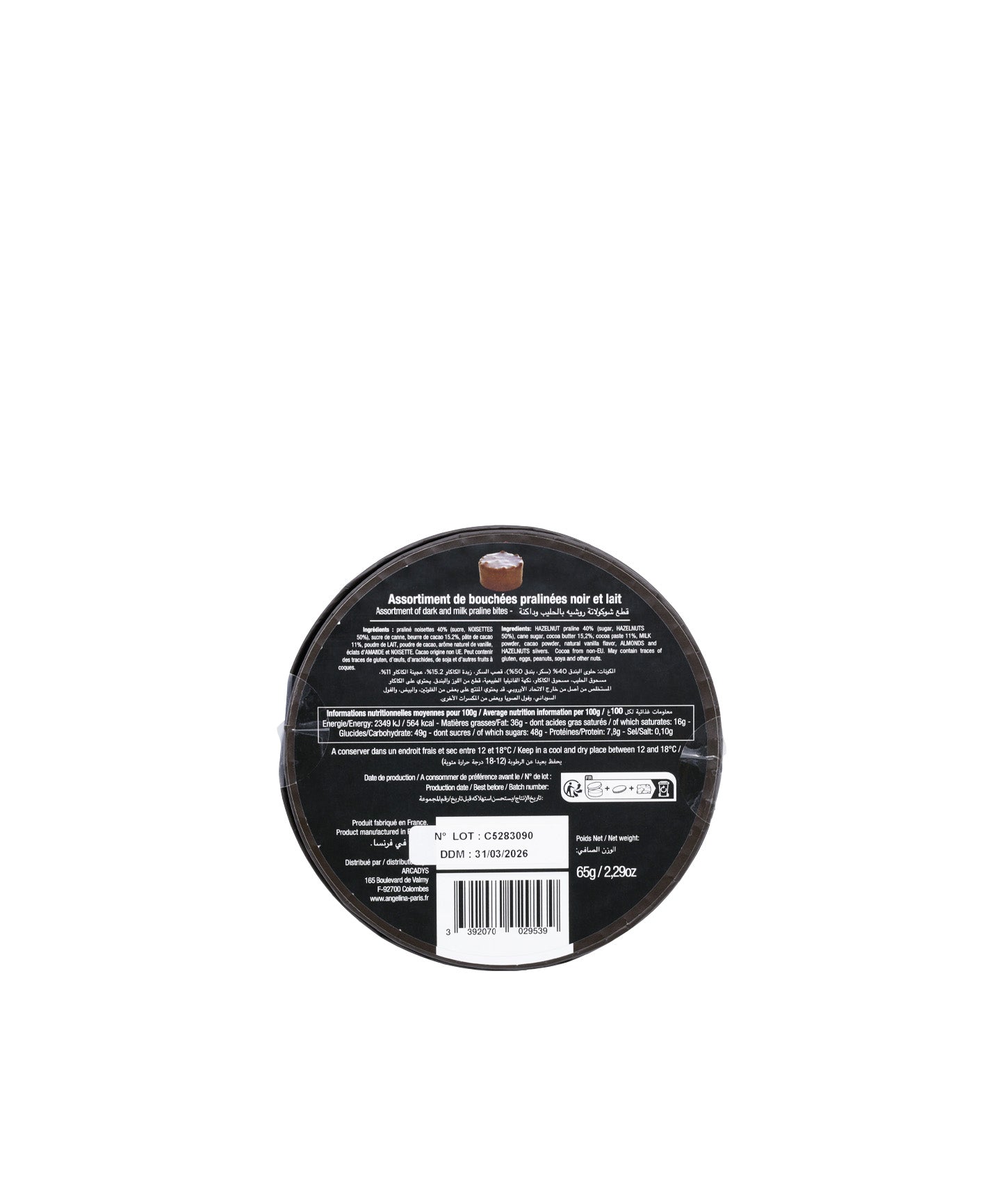 Assortiment de bouchées pralinées noir et lait