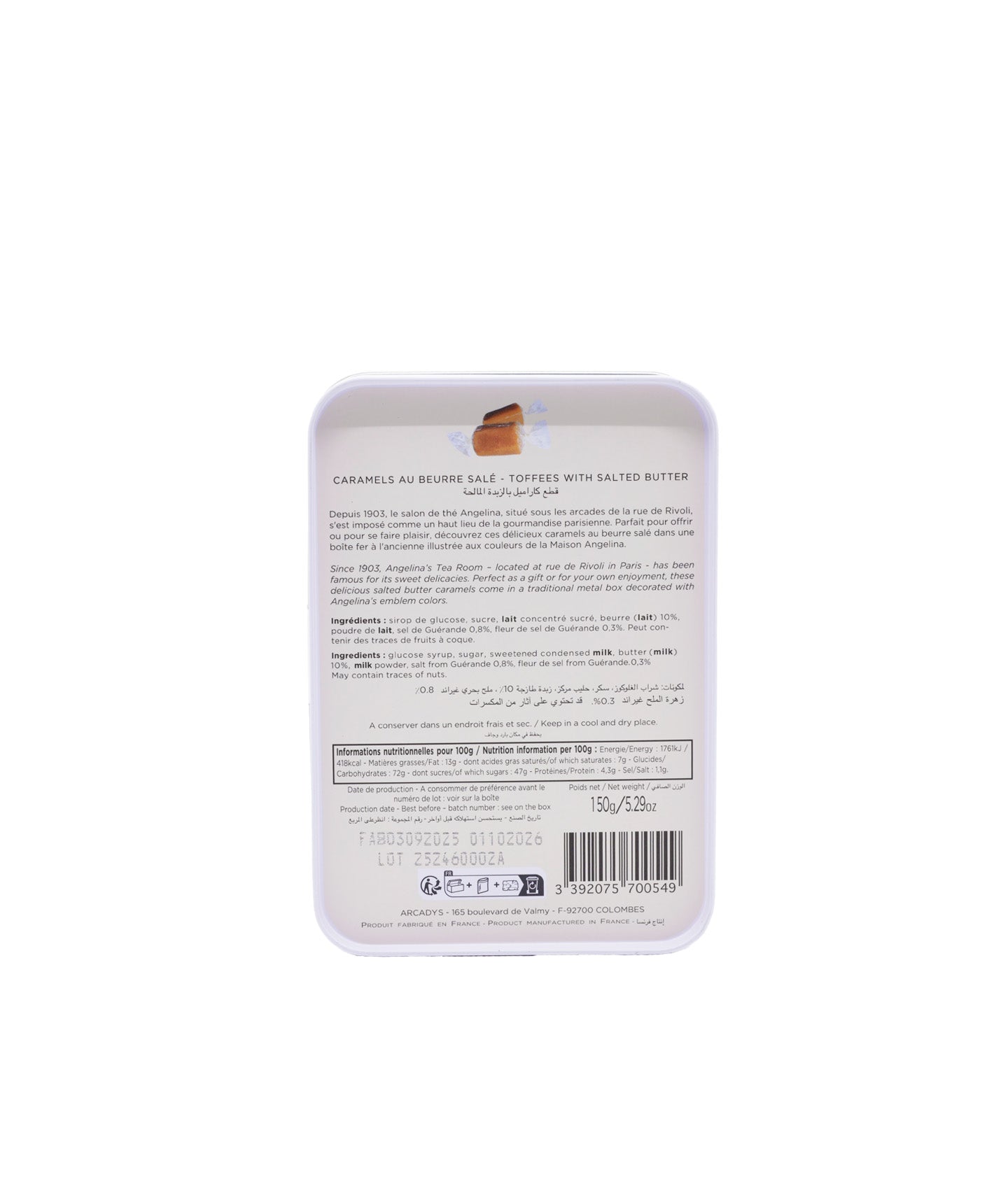 Boîte fer caramels