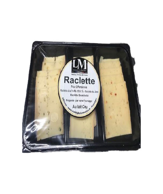 Plateau à raclette à la truffe, nature et bruschetta