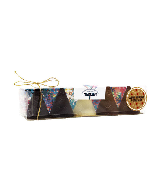 Réglette de sapin au chocolat lait, noir et blanc