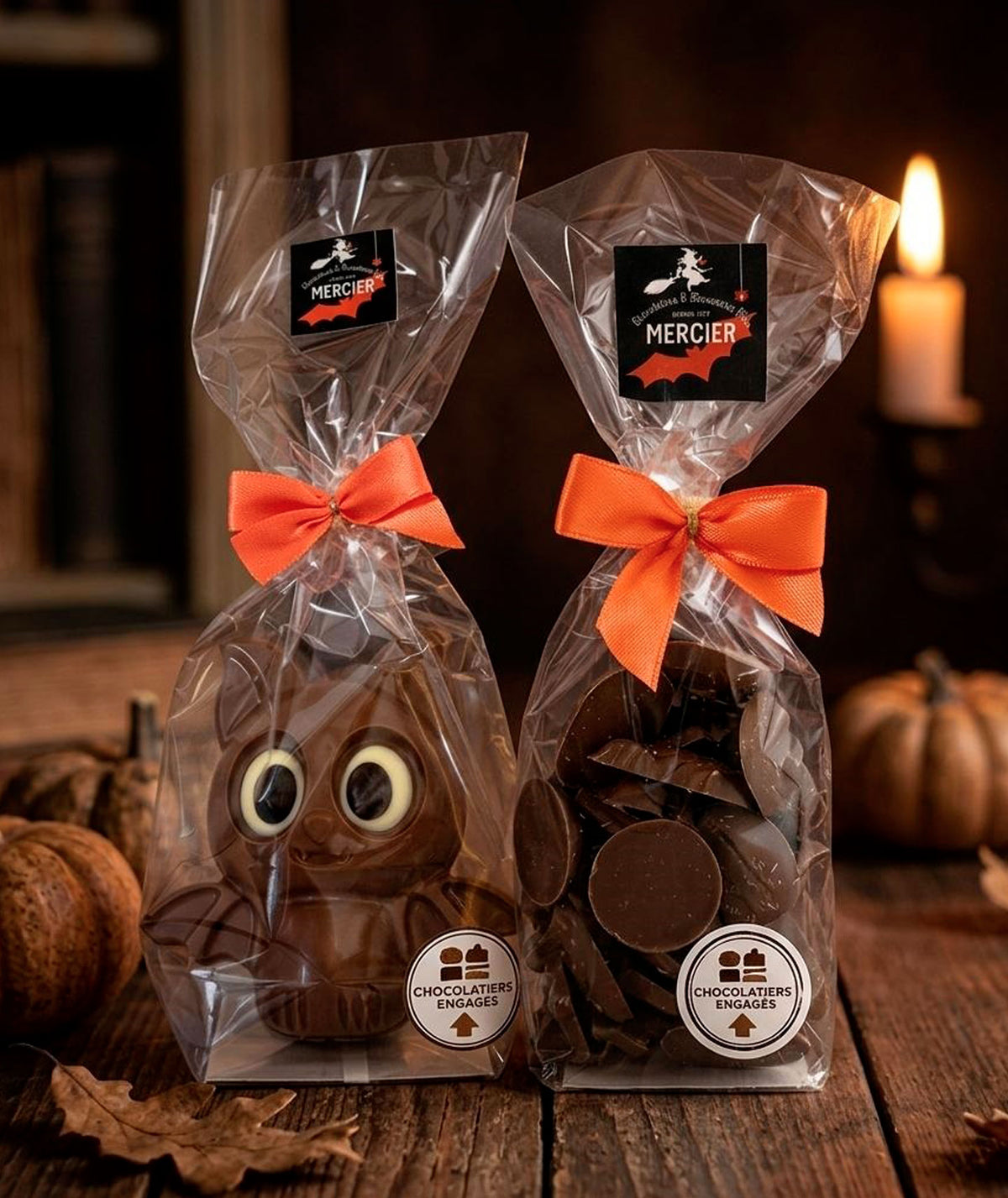 Mini-Dracula garni de citrouilles praliné chocolat lait