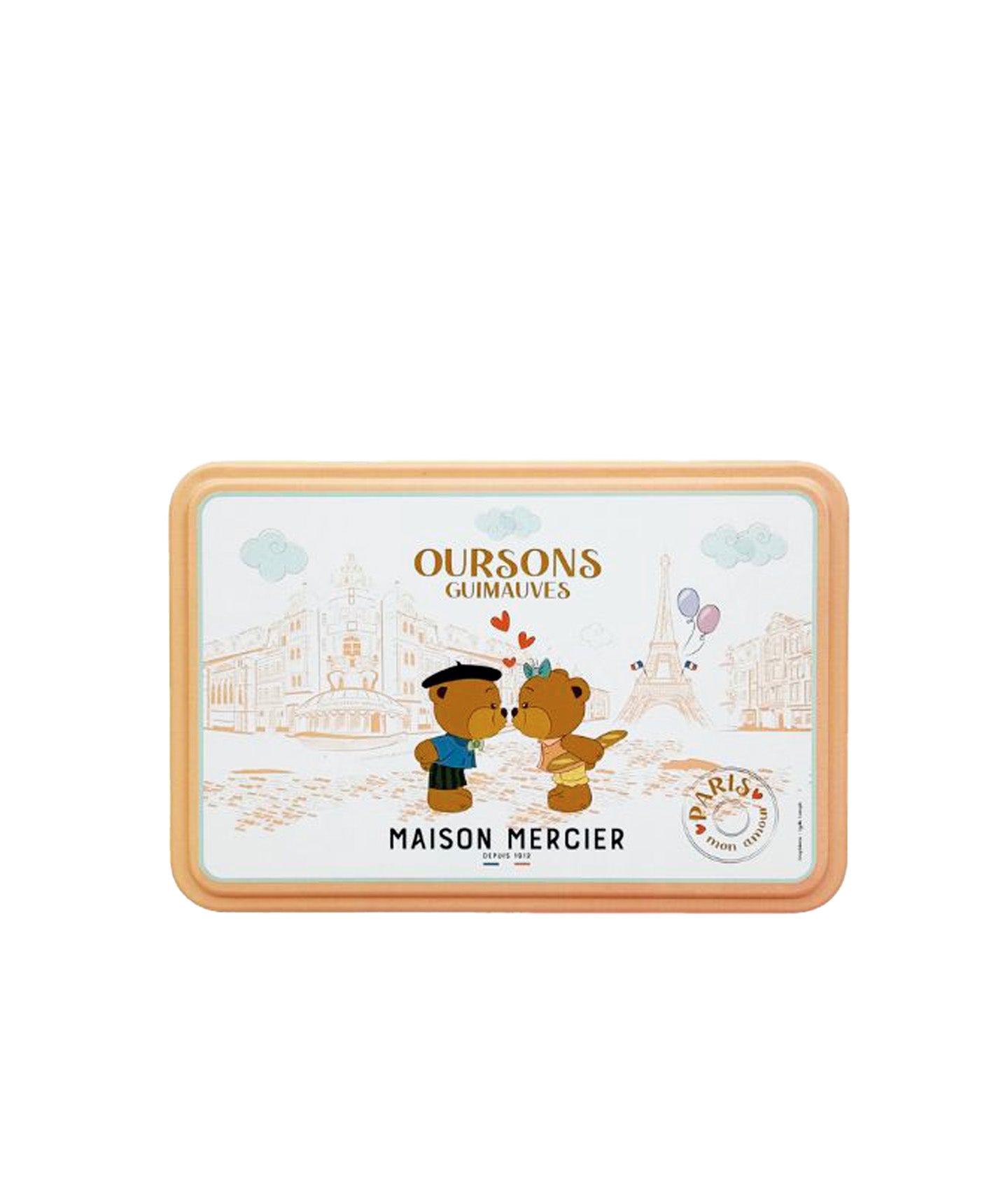 Boîte métal d'ourson guimauve "A Paris"