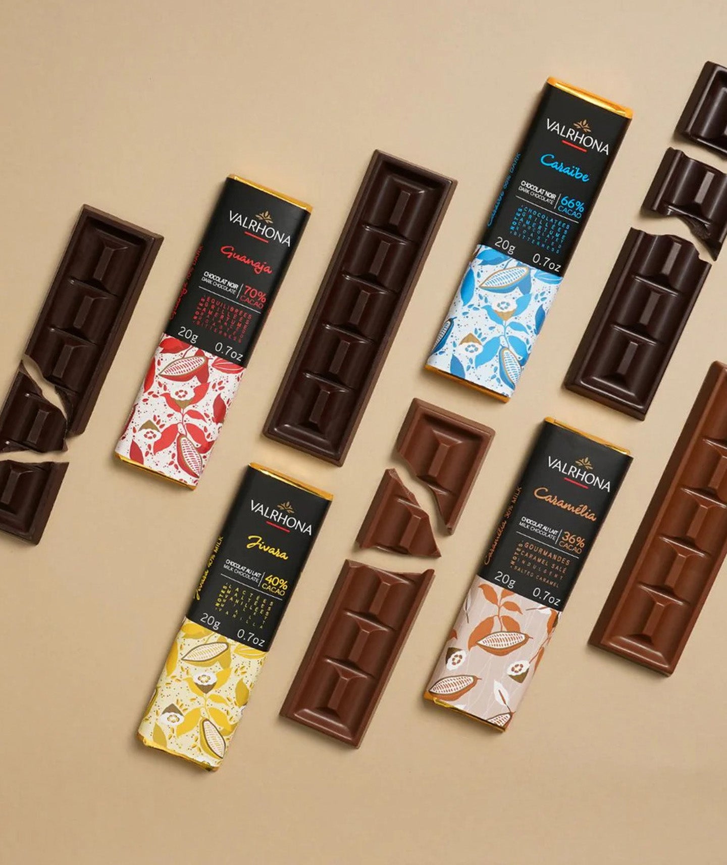 Coffret 8 mini tablettes de chocolat noir et lait