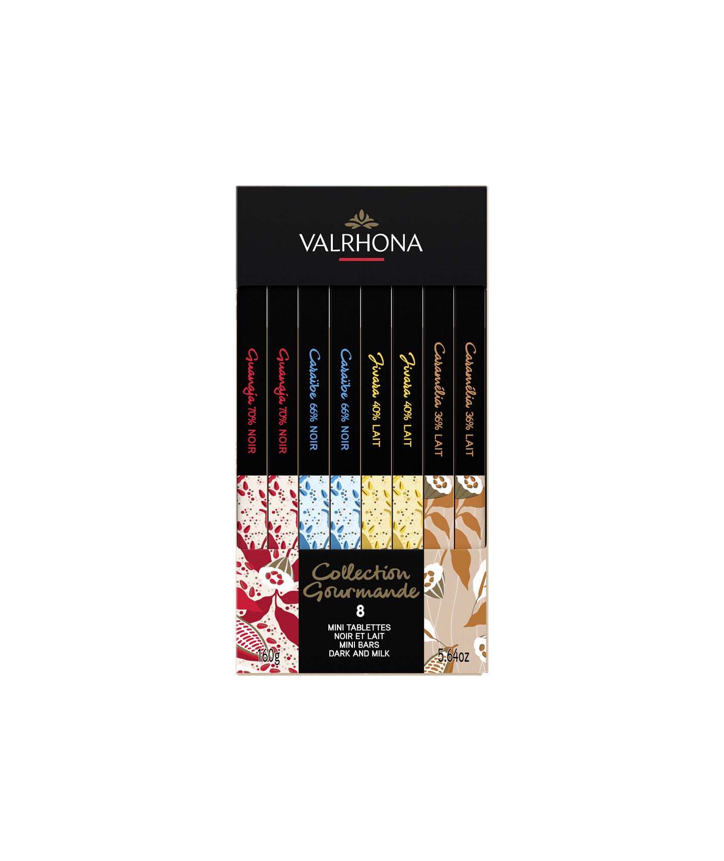 Coffret 8 mini tablettes de chocolat noir et lait