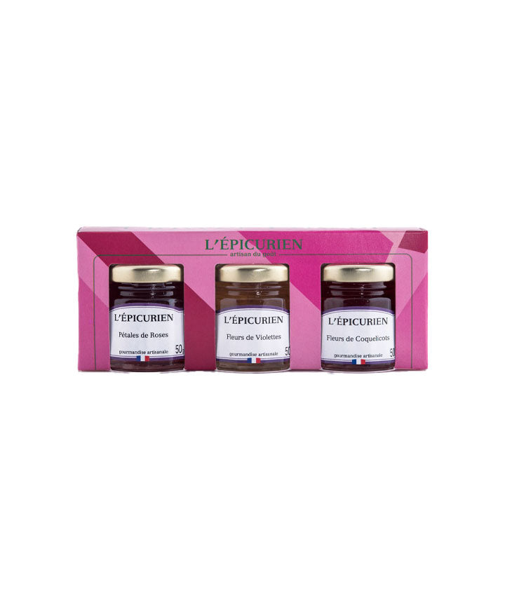 Réglette de confiture de fleur "Flower power" vue face aux Galeries Lafayette Le Gourmet