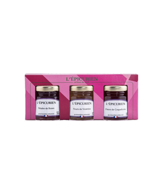 Réglette de confiture de fleur "Flower power" vue face aux Galeries Lafayette Le Gourmet